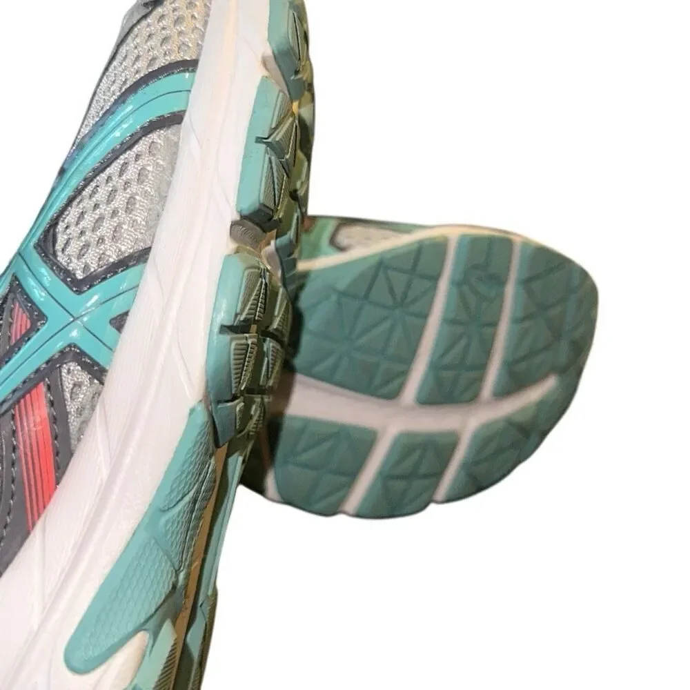 ASICS Gel Contend 3 Sneakers Running Shoes. Womens Size 6.5 Coral Turquoise Gray - Picture 7 of 9